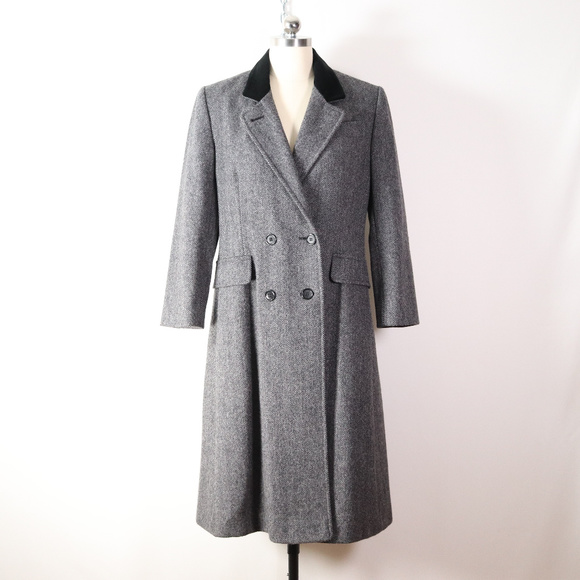 Vintage Jackets & Blazers - ❌SOLD❌vintage 70s herringbone tweed wool coat M